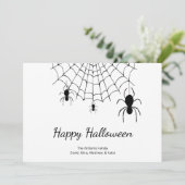 Cartes Pour Fêtes Annuelles Araignées gothiques Simple Joyeux Halloween  (Debout devant)