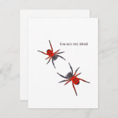 Cartes Pour Fêtes Annuelles Araignées rouges (Devant / Derrière)