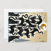 Cartes Pour Fêtes Annuelles Arbre à Chat de Fêtes (Devant / Derrière)