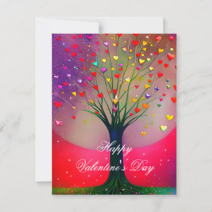 Cartes Pour Fêtes Annuelles Arbre à coeur droit valentine