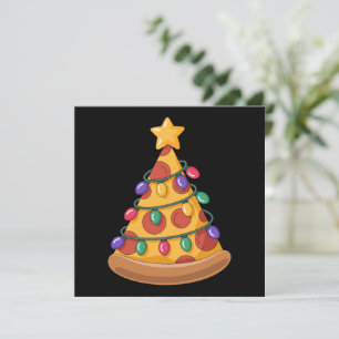 Cartes Pour Fêtes Annuelles Arbre à pizza lumières de Noël amateur de pizza fa