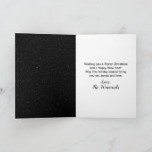 Cartes Pour Fêtes Annuelles Arbre à ruban noir or Joyeux Noël (Intérieur)