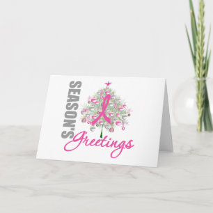 Cartes Pour Fêtes Annuelles Arbre à ruban rose Bonnes Fêtes