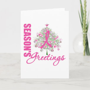 Cartes Pour Fêtes Annuelles Arbre à ruban rose Bonnes Fêtes
