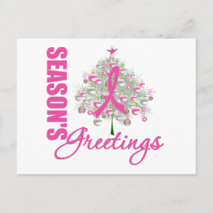 Cartes Pour Fêtes Annuelles Arbre à ruban rose Bonnes Fêtes