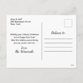 Cartes Pour Fêtes Annuelles Arbre à ruban vert et or Joyeux Noël (Dos)