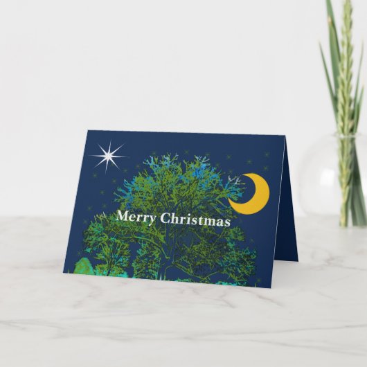 Cartes Pour Fêtes Annuelles Arbre blues (Devant)