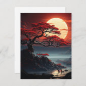 Cartes Pour Fêtes Annuelles Arbre bonsaï (Devant / Derrière)