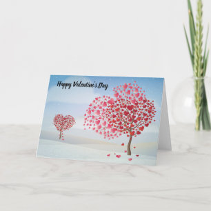 Cartes Pour Fêtes Annuelles Arbre cardiaque Heureuse Sainte-Valentin