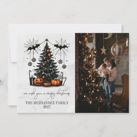 Cartes Pour Fêtes Annuelles Arbre Citrouille de vacances (Devant)