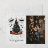 Cartes Pour Fêtes Annuelles Arbre Citrouille de vacances (Devant / Derrière)