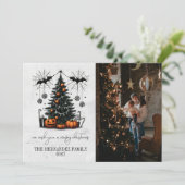 Cartes Pour Fêtes Annuelles Arbre Citrouille de vacances (Debout devant)