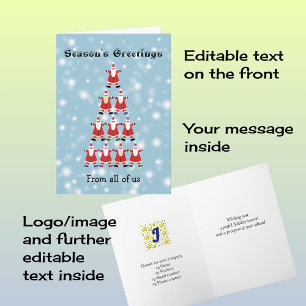 Cartes Pour Fêtes Annuelles Arbre customisé de groupe de santas