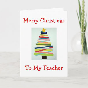 CARTES POUR FÊTES ANNUELLES ARBRE D'ARBRE POUR ENSEIGNANT SPÉCIAL À NOËL
