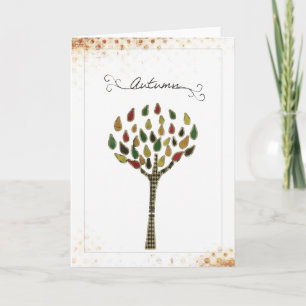 Cartes Pour Fêtes Annuelles arbre d'automne