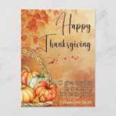 Cartes Pour Fêtes Annuelles Arbre d'automne 1 Chroniques 16:34 Bon thanksgivin (Devant)