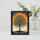 Cartes Pour Fêtes Annuelles Arbre d'automne Beaux-arts Fête de Thanksgiving (Debout devant)