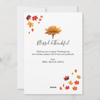 Cartes Pour Fêtes Annuelles Arbre d'automne du Bon thanksgiving customisé