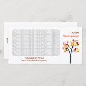 Cartes Pour Fêtes Annuelles Arbre d'automne Thanksgiving (Devant / Derrière)