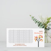 Cartes Pour Fêtes Annuelles Arbre d'automne Thanksgiving (Debout devant)