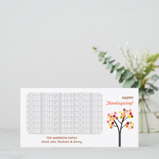 Cartes Pour Fêtes Annuelles Arbre d'automne Thanksgiving (Debout devant)