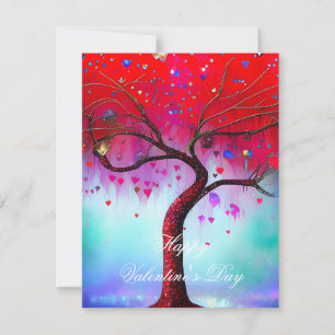 Cartes Pour Fêtes Annuelles Arbre de coeurs et de gemmes valentin