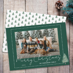 Cartes Pour Fêtes Annuelles Arbre de fête à l'aquarelle moderne Photo de Noël