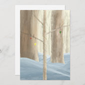Cartes Pour Fêtes Annuelles Arbre de fête dans une forêt enneigée (Devant / Derrière)
