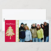 Cartes Pour Fêtes Annuelles Arbre de framboise Plaid & Flocon de neige Joyeux  (Devant / Derrière)