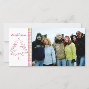Cartes Pour Fêtes Annuelles Arbre de framboise Plaid & Flocon de neige Joyeux