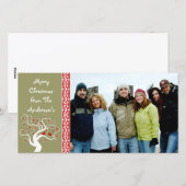 Cartes Pour Fêtes Annuelles Arbre de framboise Plaid & Flocon de neige Joyeux  (Devant / Derrière)