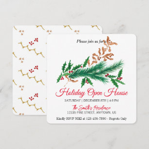 Cartes Pour Fêtes Annuelles Arbre de gui de Noël à l'aquarelle