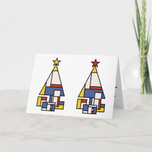 Cartes Pour Fêtes Annuelles Arbre de Mondrian dans le stéréo
