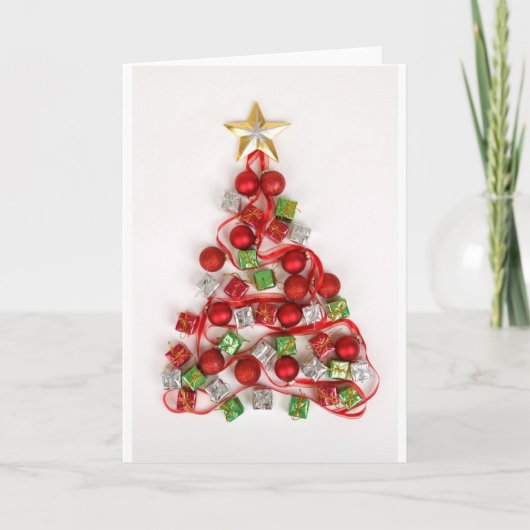 Cartes Pour Fêtes Annuelles Arbre de Noël (Devant)