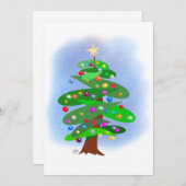 Cartes Pour Fêtes Annuelles Arbre de Noël (Devant / Derrière)