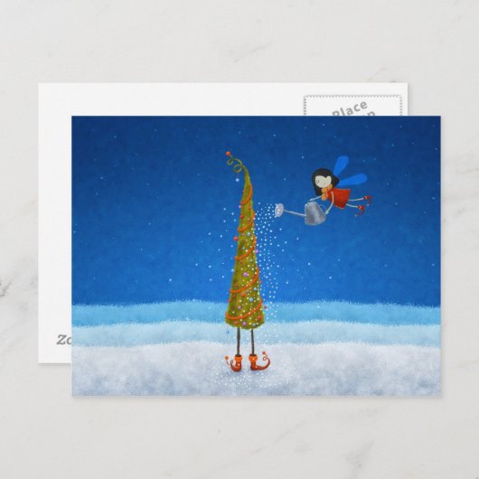 Cartes Pour Fêtes Annuelles Arbre de Noël (Devant / Derrière)