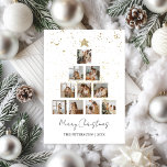Cartes Pour Fêtes Annuelles Arbre de Noël 10 photo Collage Gold Minimaliste<br><div class="desc">Célébrez les vacances avec style avec cette carte de Noël moderne et minimaliste avec un arbre de Noël magnifiquement fait entièrement de vos 10 photos préférées! Parfait pour présenter vos souvenirs de l’année, ce design unique allie moments personnels et élégance festive, créant une carte aussi spéciale que la saison. Les...</div>