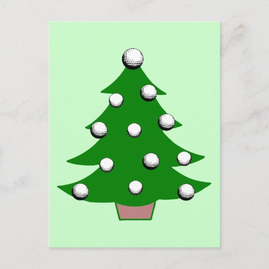 Cartes Pour Fêtes Annuelles Arbre de Noël à balle de golf (Devant)