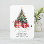 Cartes Pour Fêtes Annuelles Arbre de Noël à l'aquarelle Fête de Noël (Debout devant)