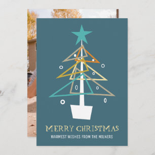 Cartes Pour Fêtes Annuelles Arbre de Noël Abstrait Photo de vacances du milieu