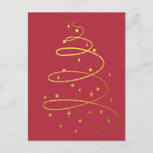 Cartes Pour Fêtes Annuelles Arbre de Noël Abstrait Sparkling Gold
