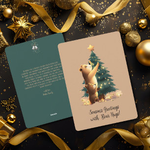Cartes Pour Fêtes Annuelles Arbre de Noël adorable avec des ours Décoration