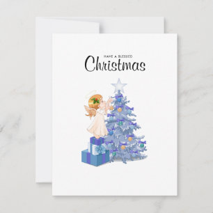 Cartes Pour Fêtes Annuelles Arbre de Noël Angel bleu et violet