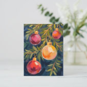 Cartes Pour Fêtes Annuelles Arbre de Noël Aquarelle (Debout devant)