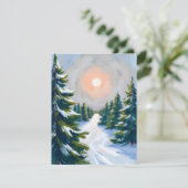 Cartes Pour Fêtes Annuelles Arbre de Noël Aquarelle (Debout devant)