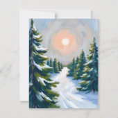 Cartes Pour Fêtes Annuelles Arbre de Noël Aquarelle (Devant)