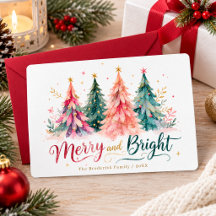 Arbre de Noël Aquarelle Coloré Joyeux & Lumineux