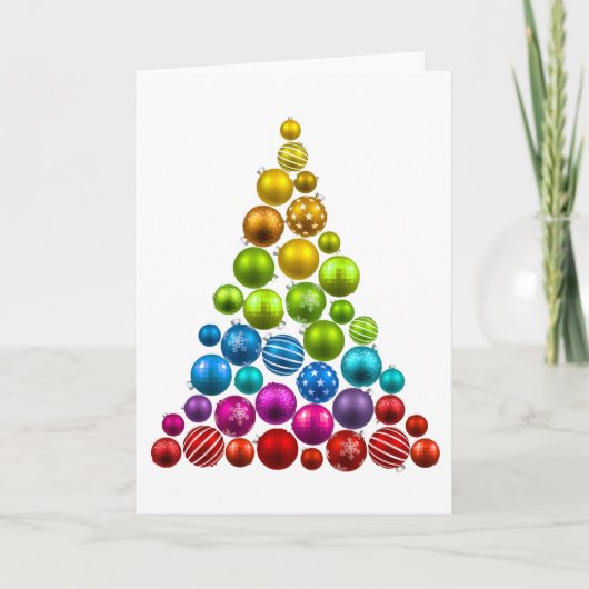 Cartes Pour Fêtes Annuelles Arbre de Noël Arc-en-ciel (Devant)