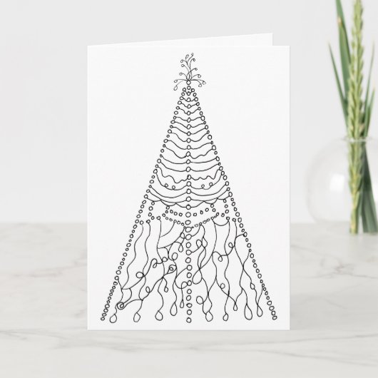 Cartes Pour Fêtes Annuelles Arbre de Noël Art déco élégant (Devant)
