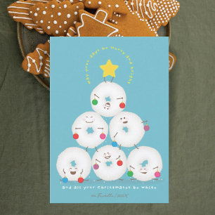 Cartes Pour Fêtes Annuelles Arbre de Noël aux Donuts en Sucre en Poudre
